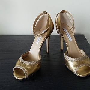 Diane von Furstenberg gold sandals